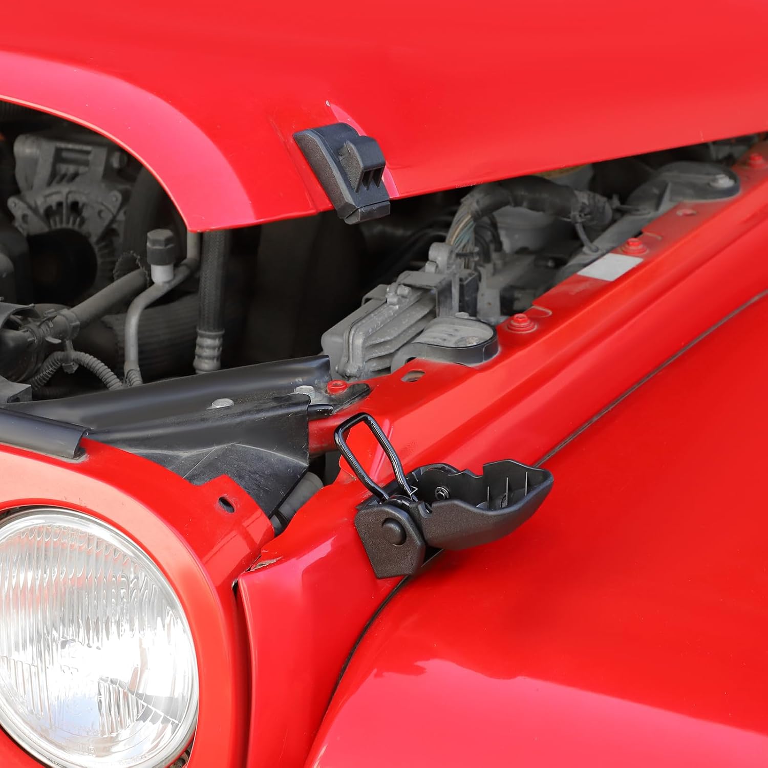 OEM Hood Latches Original Hood Lock Catch Latch Kit Compatible with 2007-2018 Jeep Wrangler JK JKU (1 Pair,Black)