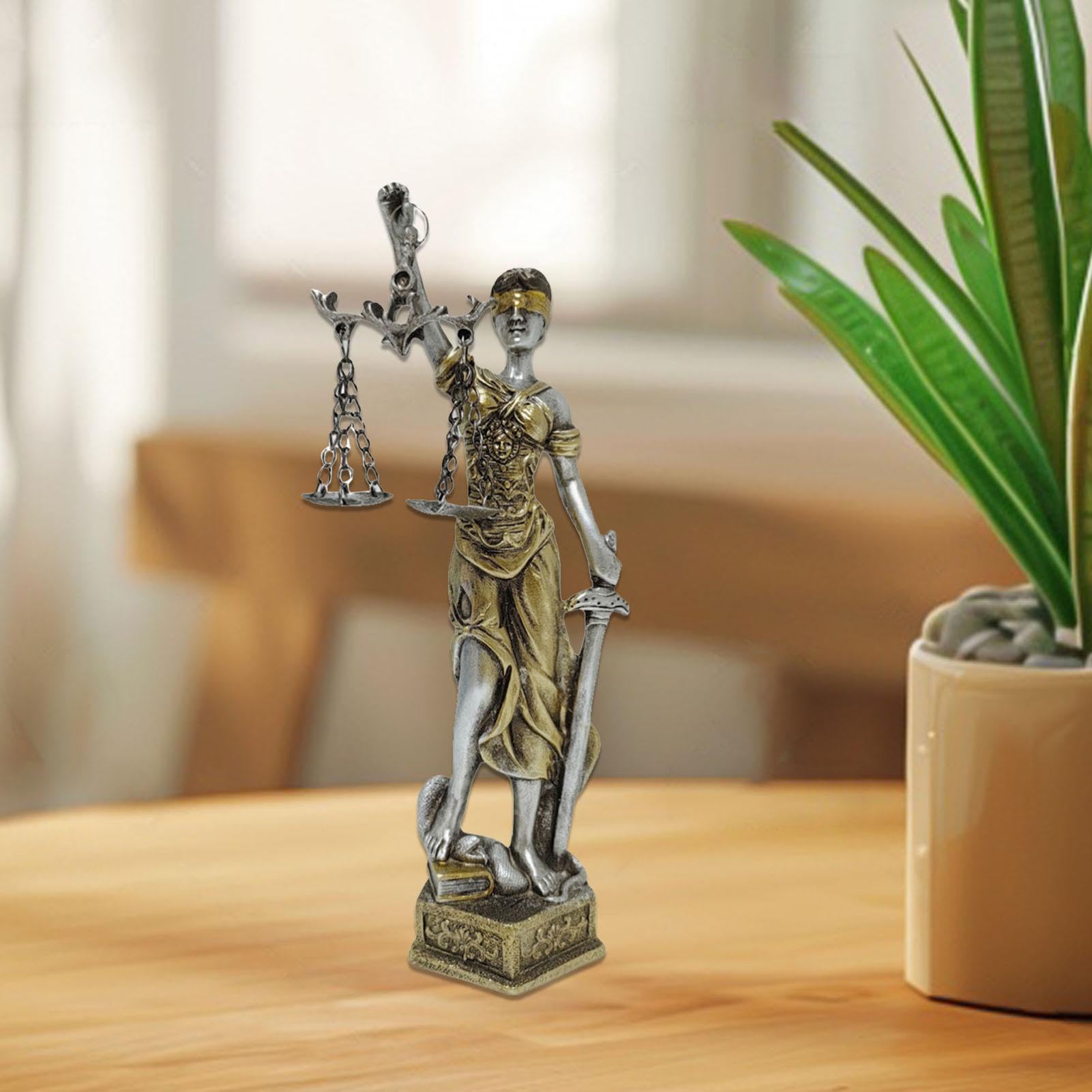 Amazon.co.jp: 正義の女神像 創造的な樹脂の正義の女神の彫刻と