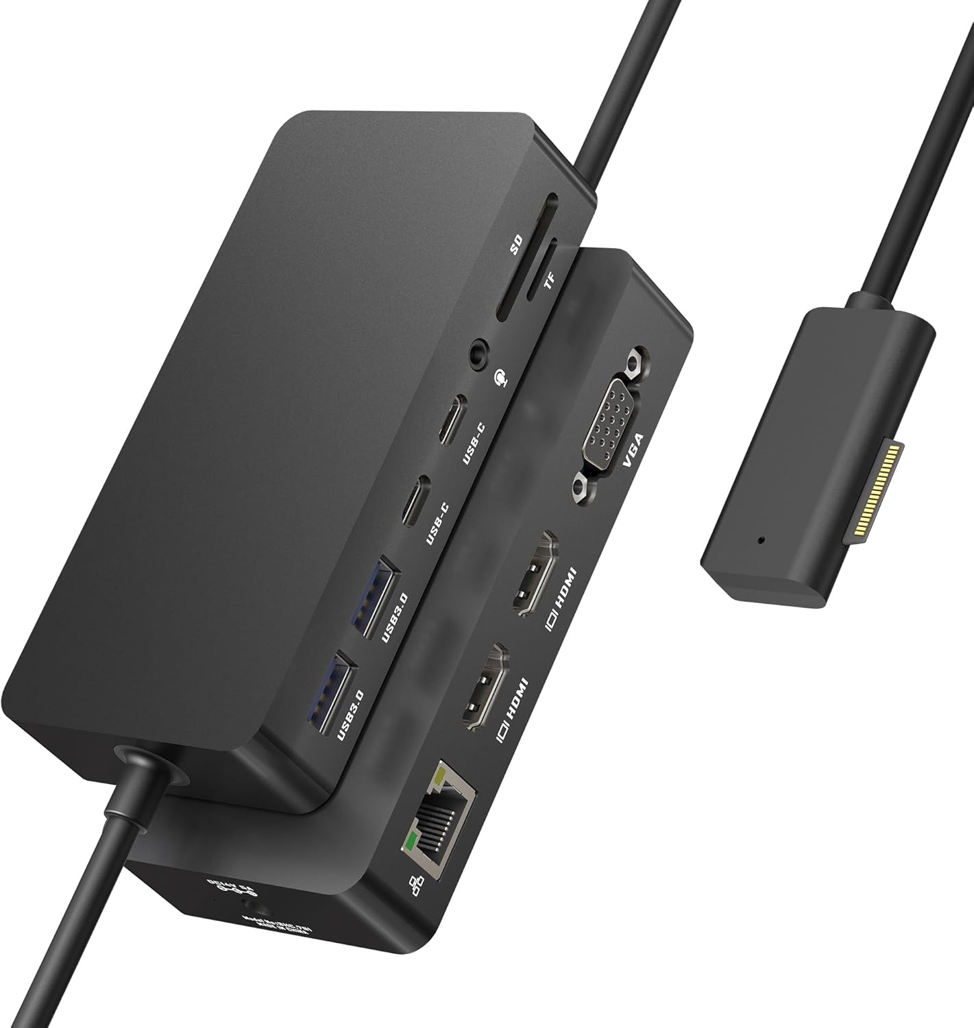 Surface Docking Station with Triple Displays Dual HDMI+VGA, 12 in 1 Surface Dock for Surface Pro 11/10/9/8/X/7/6/5/4/3, Surface Laptop 7/6/5/4/3/2/1, Surface Laptop Go 3/2/1, Surface Book