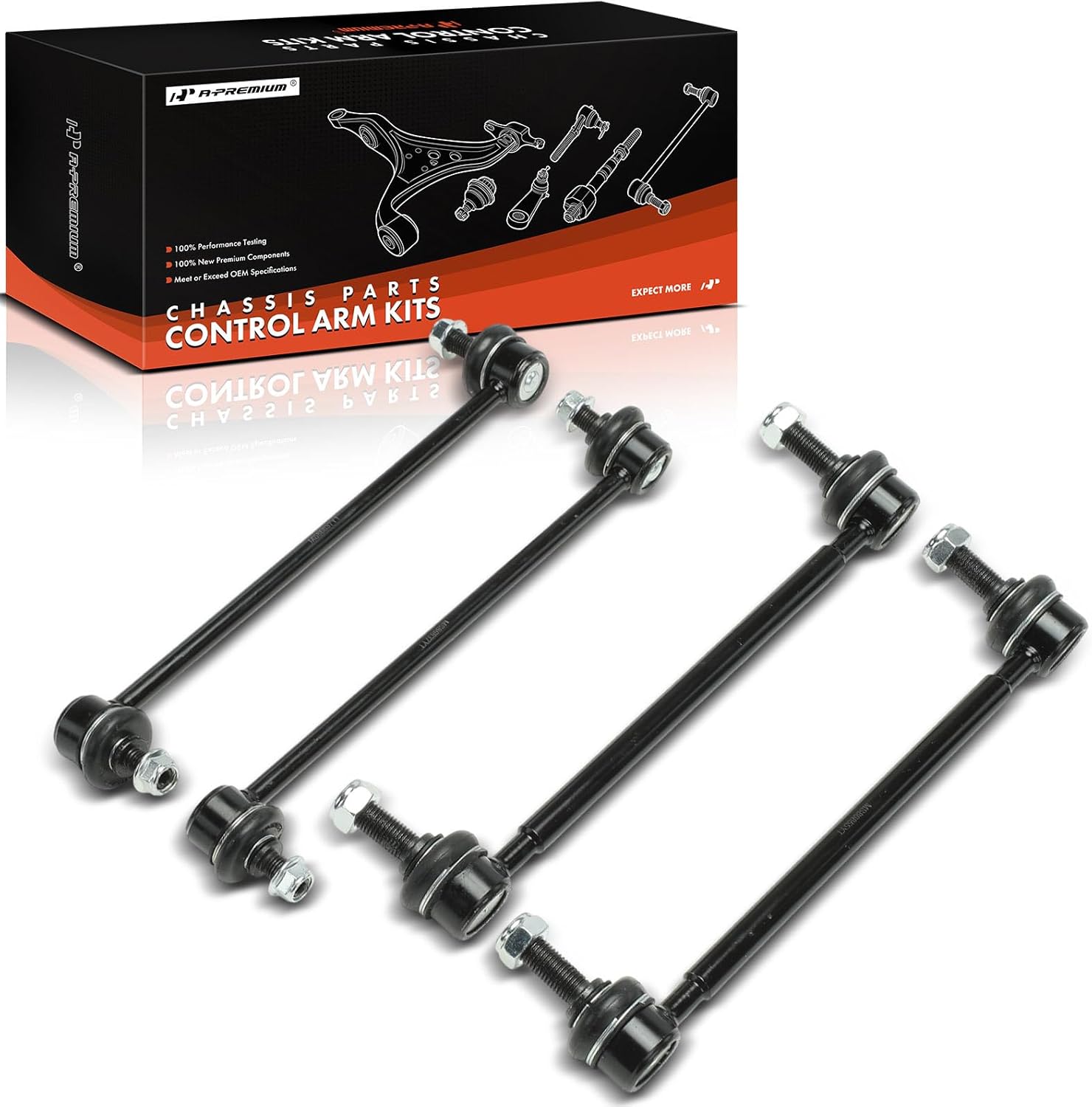 A-Premium Set of 4, Front and Rear Sway Bar Link Stabilizer Link Kit, Compatible with Lexus ES350 2007 2008 2009