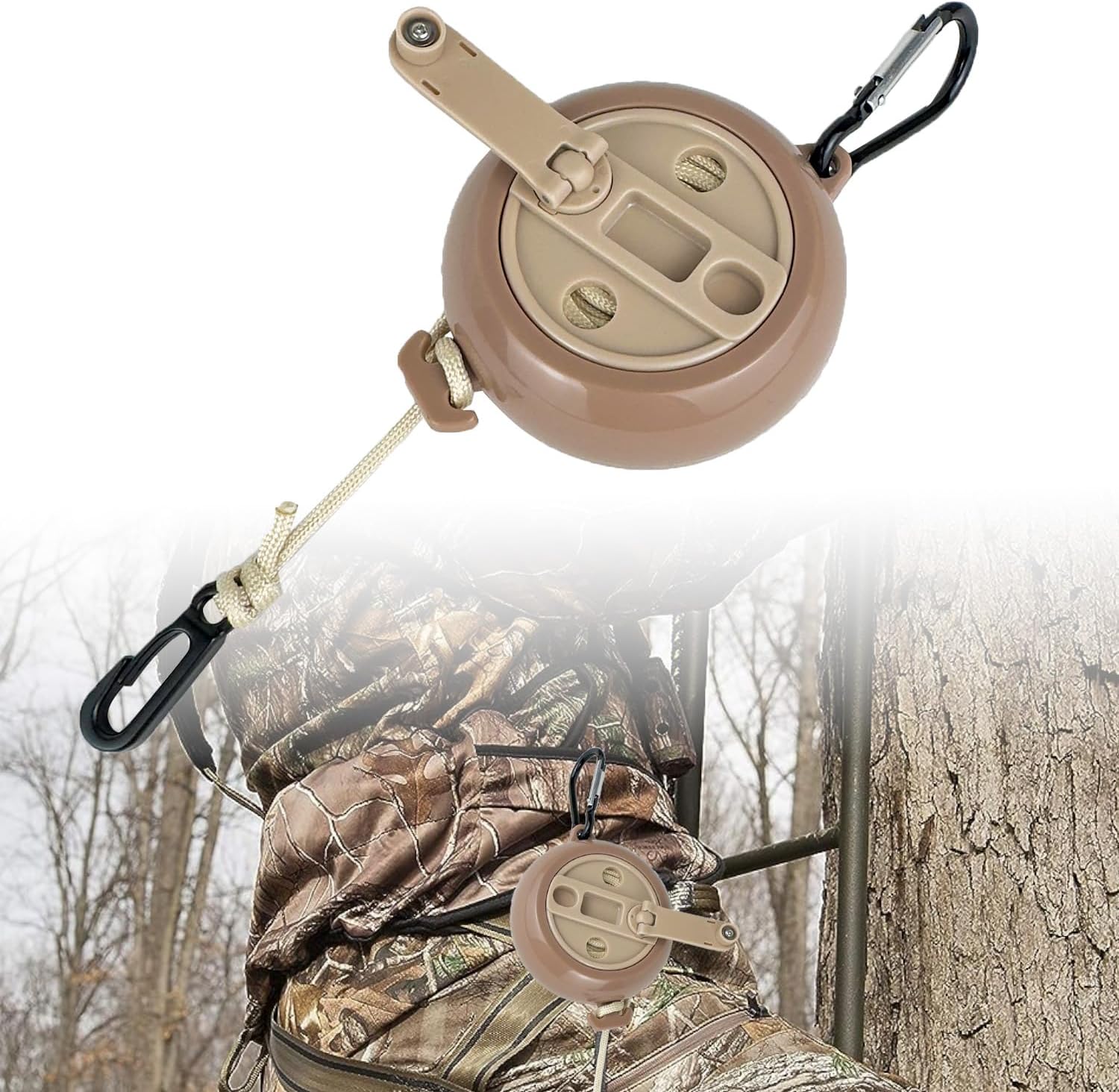 Retractable Bow Hoist Bow Pull Up Rope 33ft Bow Archery Hunting Gear Backpack Hoist Deer Hunting Equipment Saddle Accessories Brown