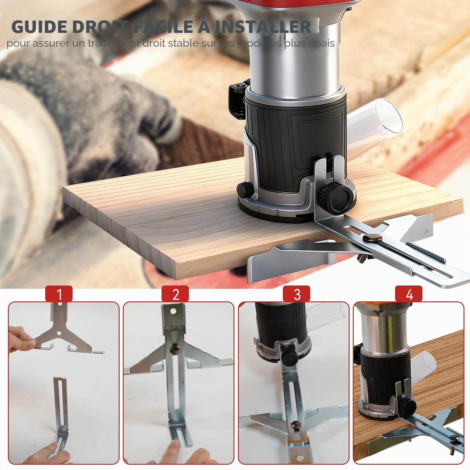 Défonceuse à bois sans fil pour batterie Milwaukee 18 V, défonceuse manuelle de 800 W pour le travail du bois, 6 vitesses 10 000 à 30 000 tr/min