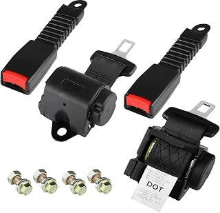 Golf Cart Seatbelts 2 Set Retractable 61" DOT Universal Seatbelts for Golf Cart EZGO TXT RXV Yamaha Club Car DS Precedent (2 Set Only)