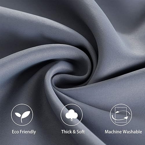 Miniatura 1 de PANOVOUS Juego de 2 cortinas opacas para puerta francesa, para ventana pequeña, con luz lateral, bloqueo solar, protección de privacidad, 25