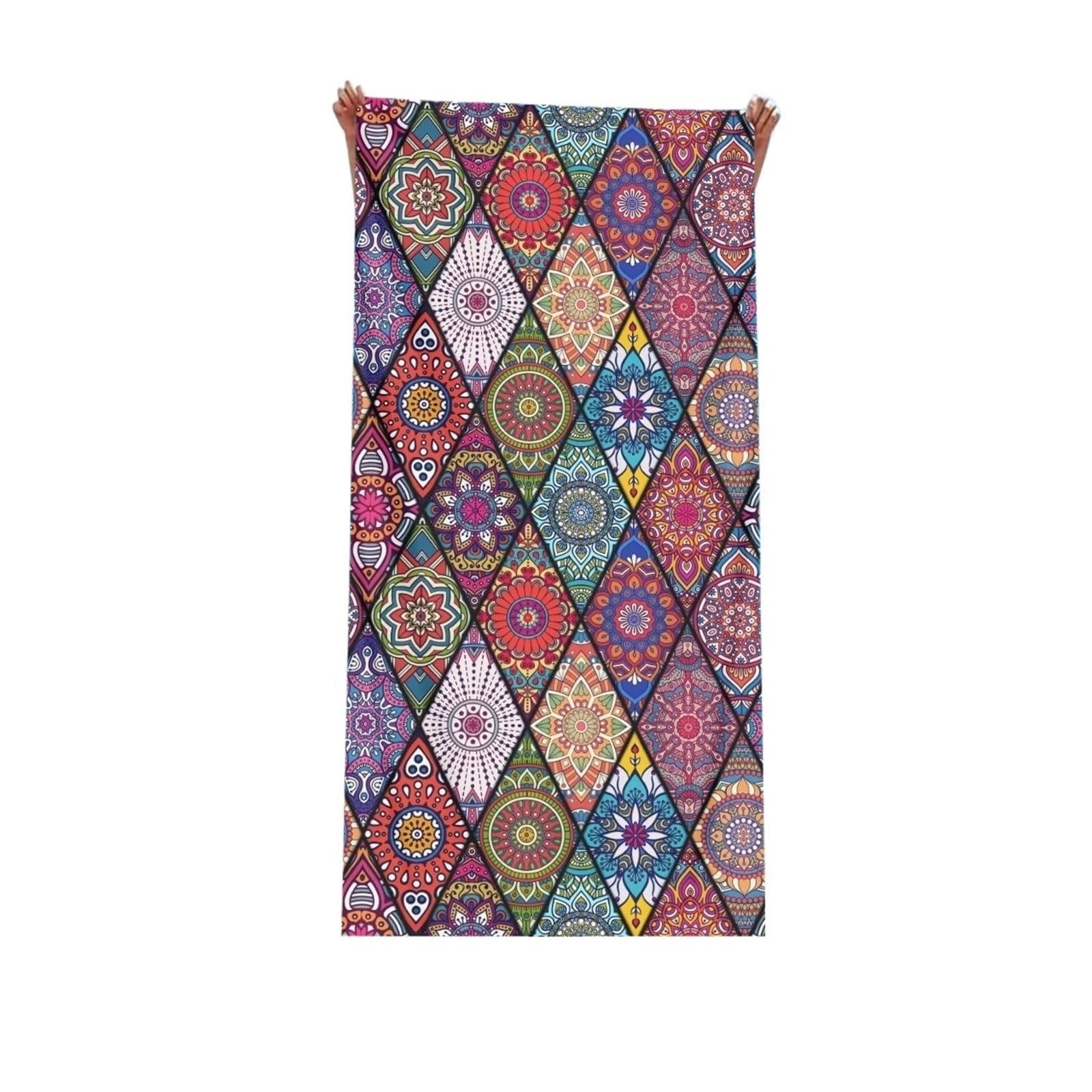 CHTKAGV Geometric Print Beach Towel Large Bath Colorful Swimming Wrap for Travel(G,90x180cm)