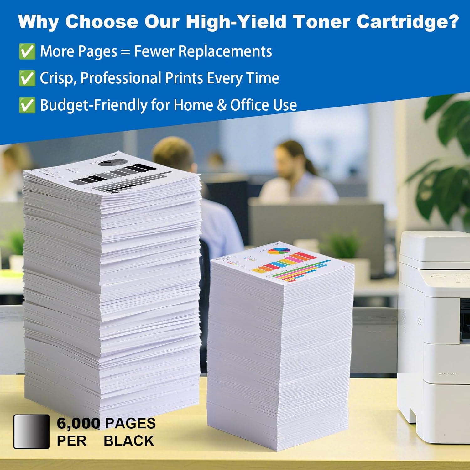 High Yield 56F1000 Toner Cartridge Compatble with Lexmark56F1000 Toner Replacement for MS321 MS421 MS521 MS621 MS622 MX321 MX421 MX521 MX522 MX622 Printer(6,000 Pages)