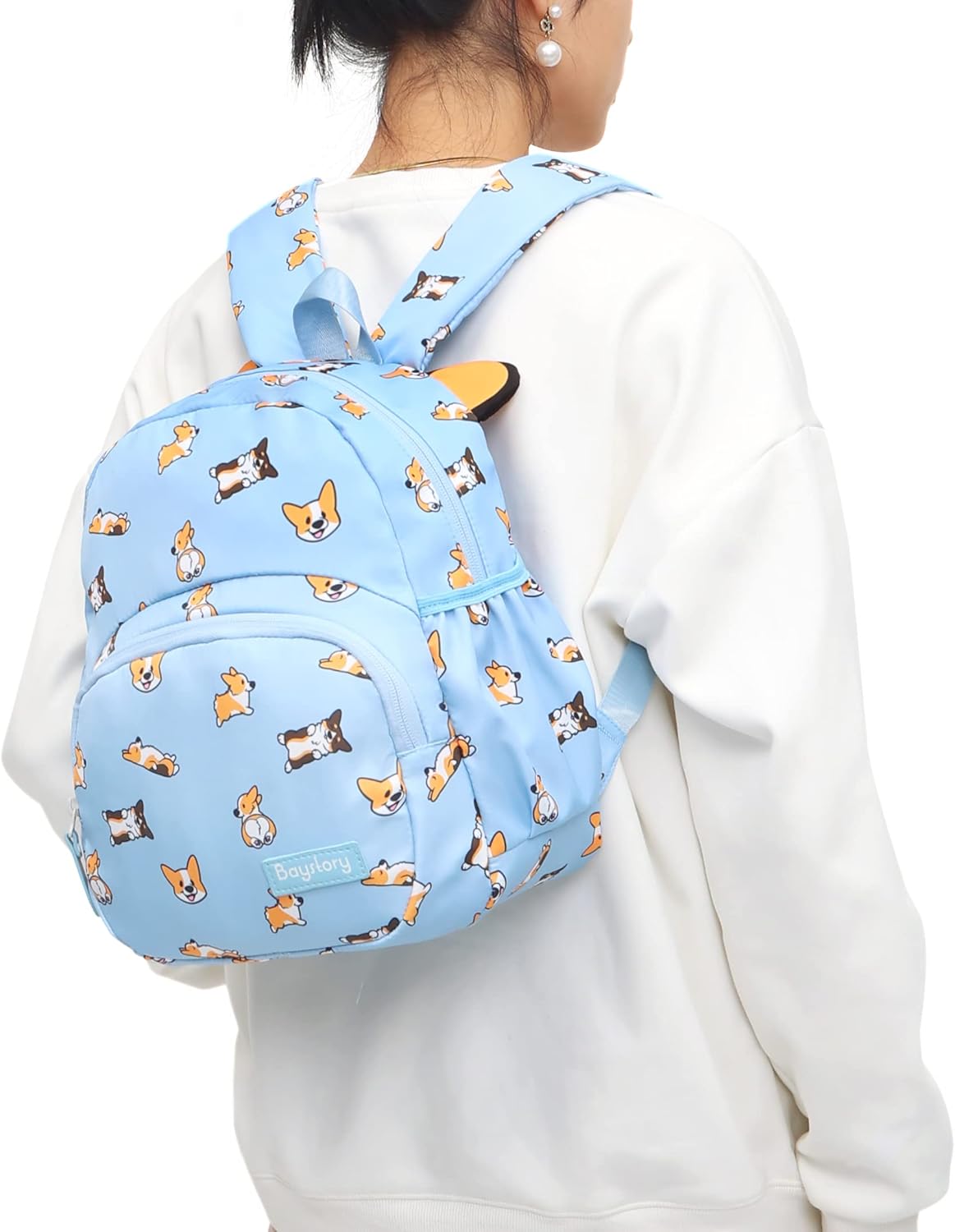12 Inch Corgi Kids School Cute Mini Backpack Durable Waterproof Multipurpose Ergonomic And Comfort for (blue) (KIDS-BP-01)