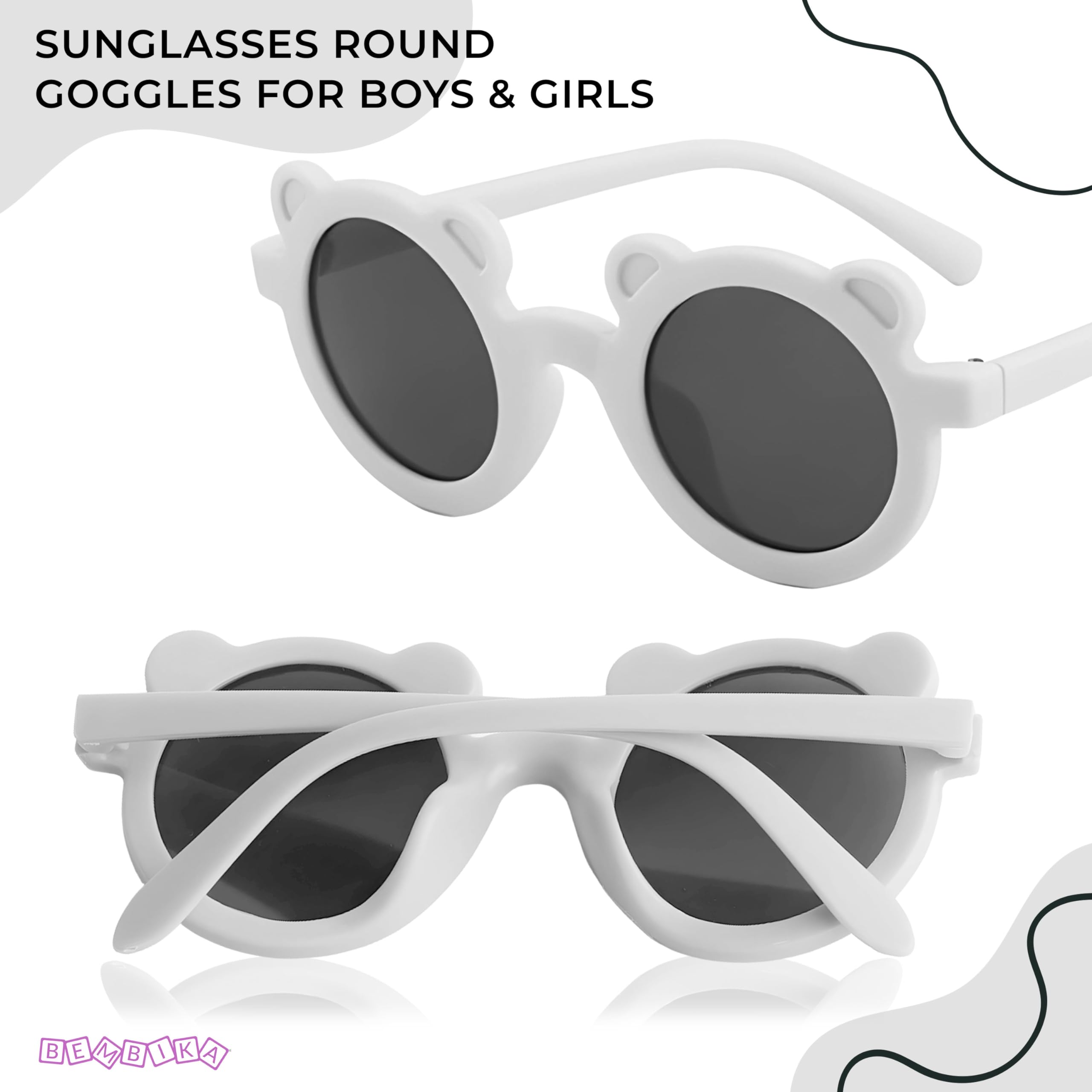 BEMBIKA Fashionable Sunglasses for Kids Baby Girls and Baby Boys, Stylish Eyewear for Kids Micky Design Glasses for Kids Fancy Style Goggles � (Micky White) - Image 2 thumbnail