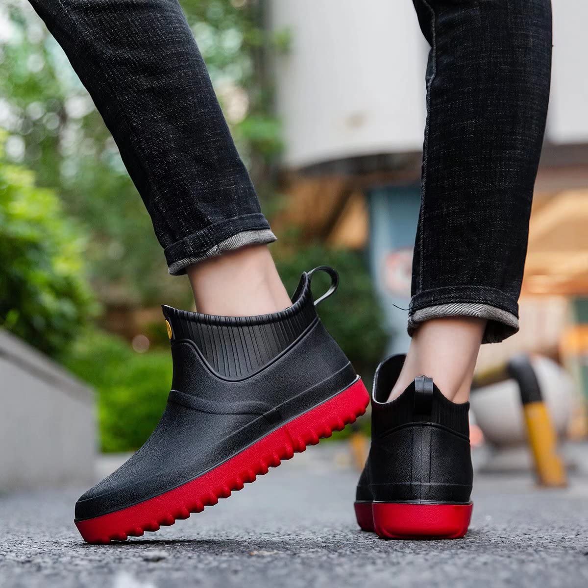 Bota de Agua Hombre Mujer Impermeable Cortas Bota de Lluvia Bota de Goma
