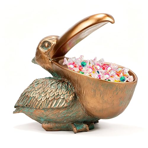 Resin Pelican Statue Catch All Storage Bowl | Multifunctional Key