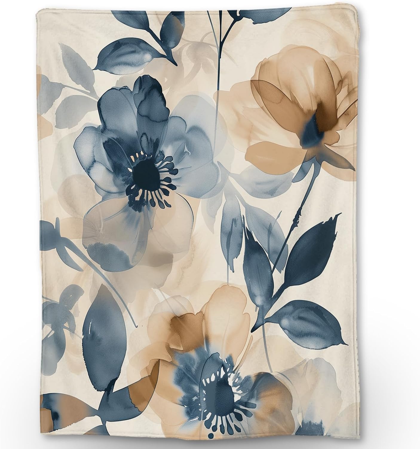 Chic Floral Blanket Soft Throw Flannel Blankets, Cozy, Lightweight, and Fluffy - Ideal for Couch, Bed, Travel - Elegant Fuzzy Home Decor for Indoor and Outdoor Use 50"x40"