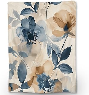 Chic Floral Blanket Soft Throw Flannel Blankets, Cozy, Lightweight, and ...