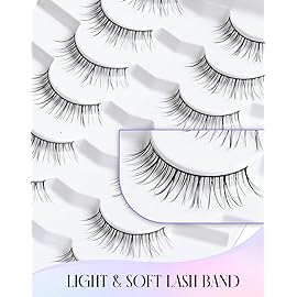 Short Lashes 10mm Natural False Lashes Wispy Eyelashes Lightweight Fake Lashes Thin Band Eyelashes K71
