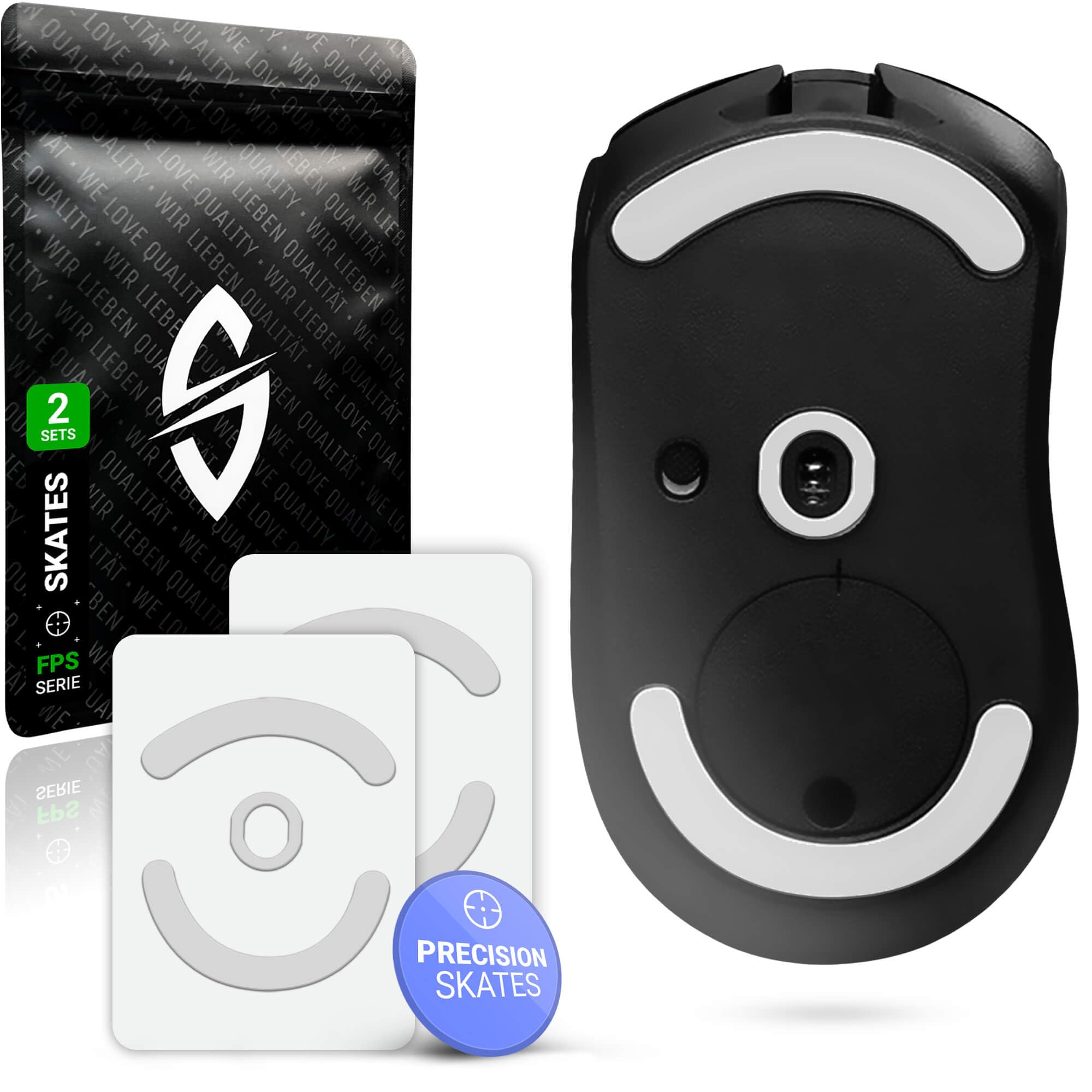 FPS Glides for Logitech G703, G603, G403 Gaming Mouse (Pack of 2) Replacement Mouse Feet, Skates - Flat Pressed Surface, Self-Adhesive, PTFE, Accessories, Upgrade Kit