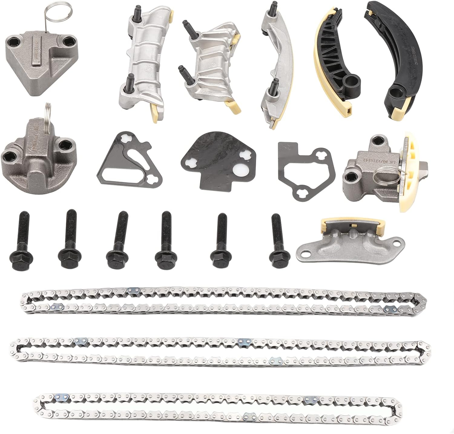 12002 Timing Chain Kit for GM 'HFV6' 24V-V6 & Ecotec-L4 [2.0 2.8 3.0 3.6L] Engine, 2008-15 Equinox 2012-15 Impala 2008-12 Malibu, Lacrosse, ATS CTS XTS SRX, for GMC/Pontiac/Saab/Saturn/Suzuki