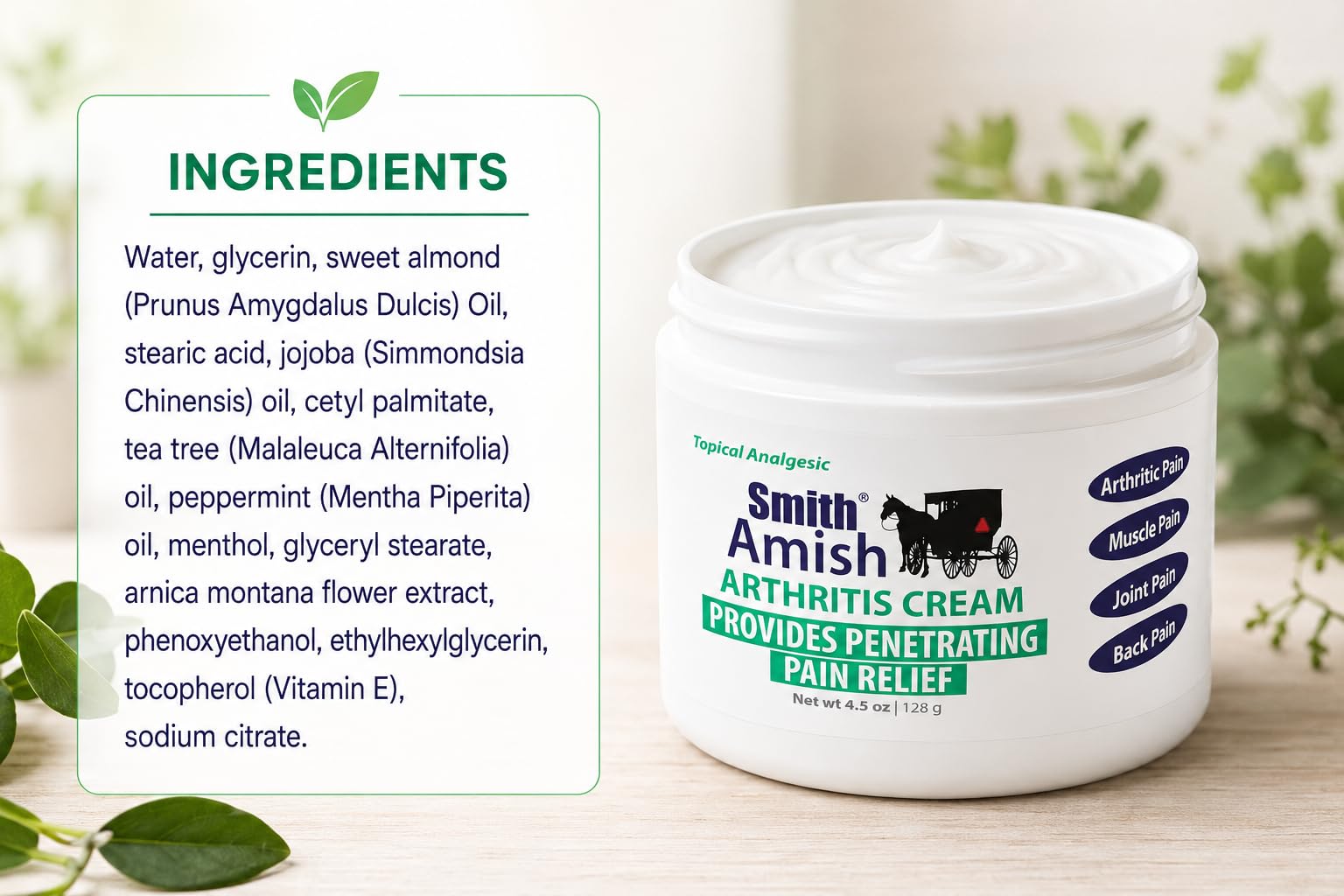 Smith Amish Arthritis Cream - Soothing & Cooling Formula - 4.5 oz Jar — Amazon image 5