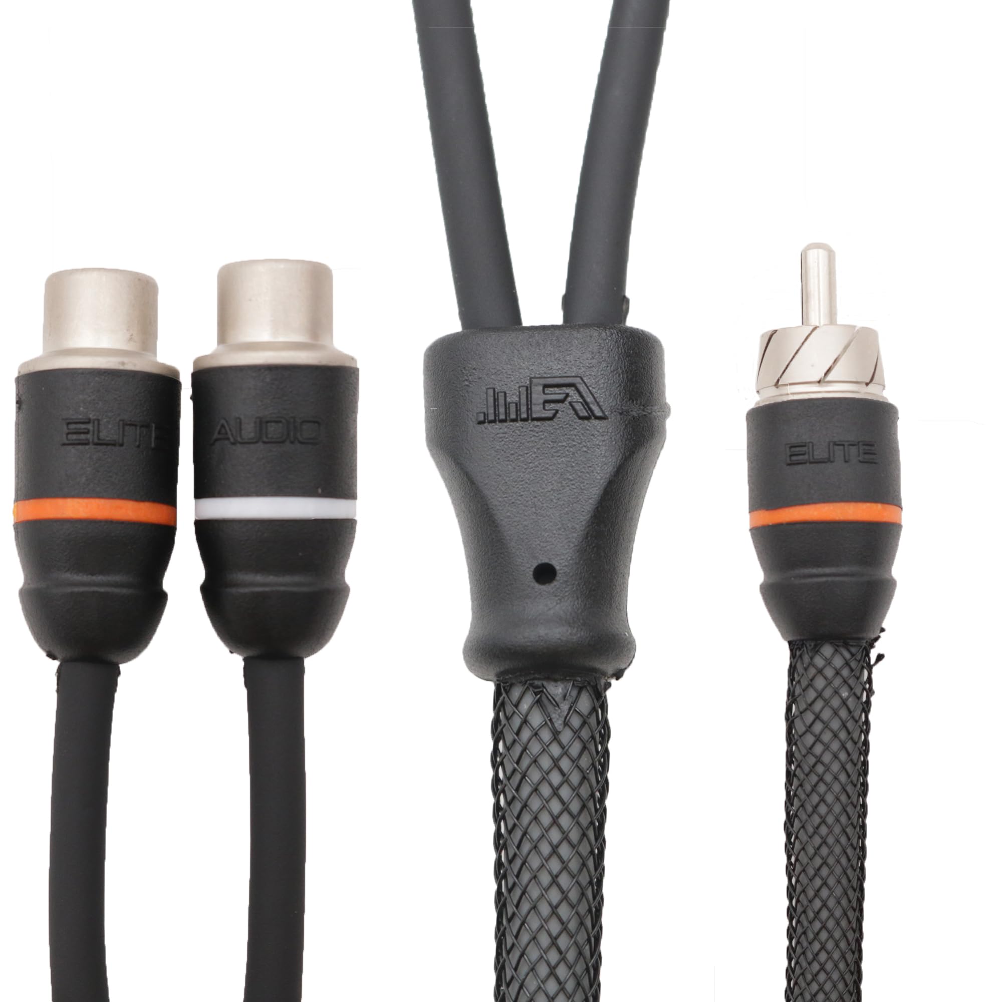 Elite Audio EA-PRMY2F Seria Premium 100% OFC Copper RCA Interkonekty Stereo Y kabel, (1 męski na 2 żeński RCA Y rozdzielacz kabla audio, podwójnie ekranowany z redukcją szumów)