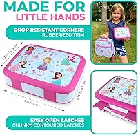 Vista 4 de Bento Lunch Box with Stainless Steel Thermo, Matching Insulated Lunch Bag and Ice Pack Set for Girls, Kids, 5 Divided Compartments, Snack Container