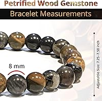 Vista 179 de Pulsera de turmalina negra, pulsera de cristal curativo natural para mujeres y hombres, pulsera de cuentas redondas de 0.315 in para espiritual