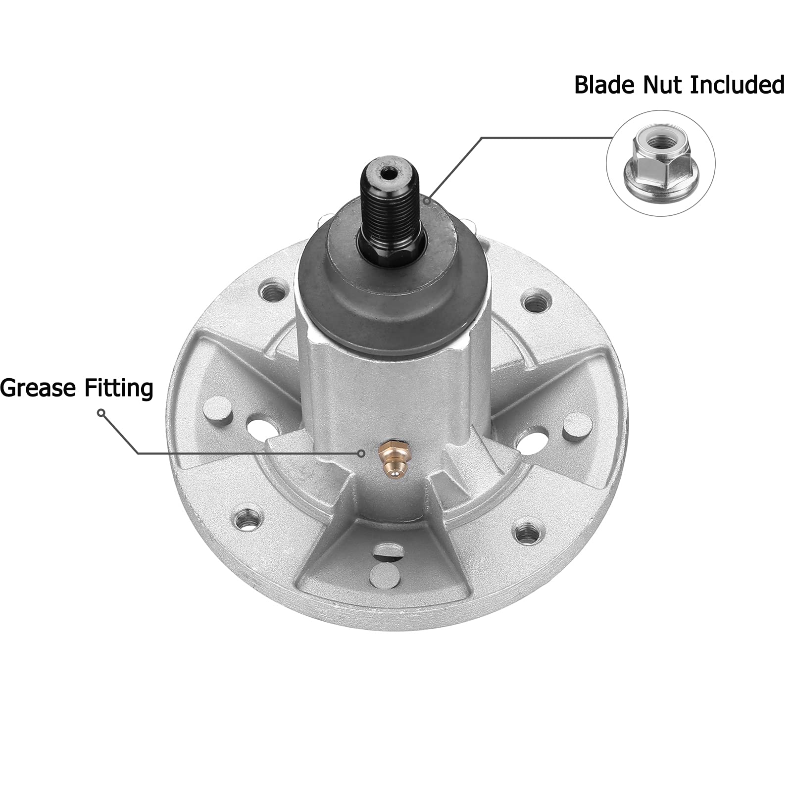 GY20454 - Husillo para cortacésped John Deere - Conjunto de husillo apto para John Deere LA135 LA115 LA125 LA105 LA130 D140 D130 D105 D110 L110 X110 42 pulgadas 48 pulgadas 9 cm Césped Mm ower