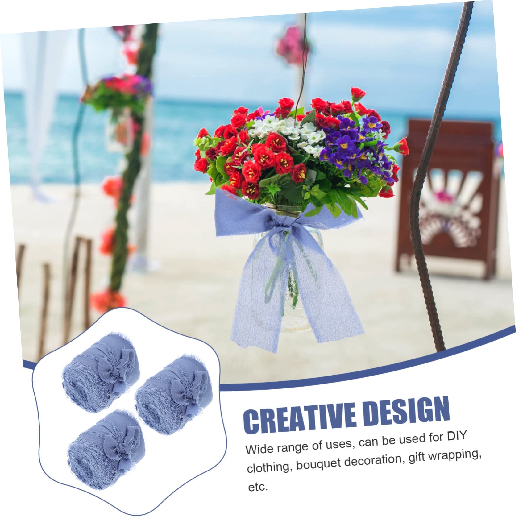 NUOBESTY 9stücke Fransen-chiffonband Dekoratives Geschenkband Für Hochzeiten -projekte Und Bastelarbeiten Seidig-weich Und Leicht Zuschneidbar Für Blumensträuße Und Partys