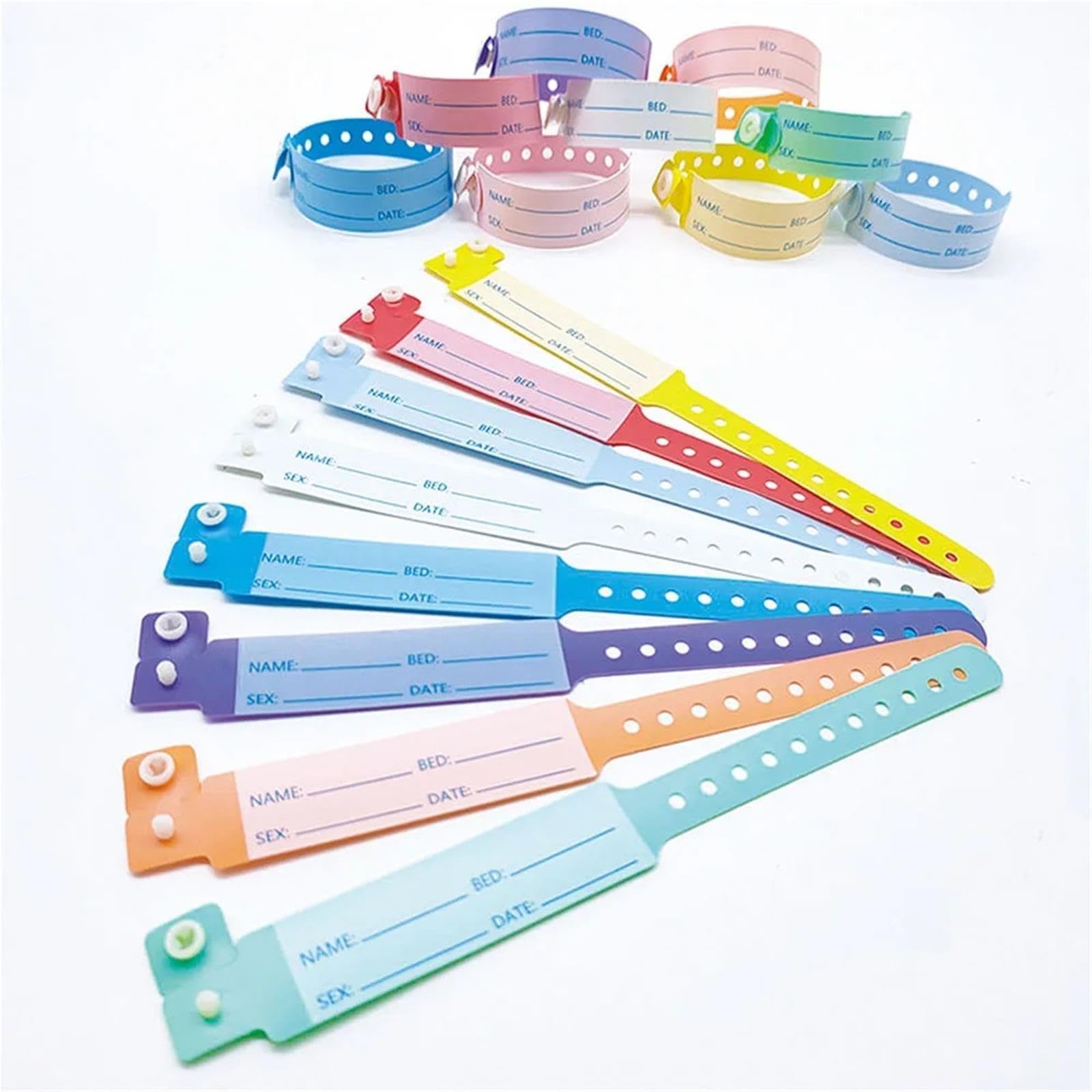 100pcs bracelets médicaux imperméables en PVC souple
