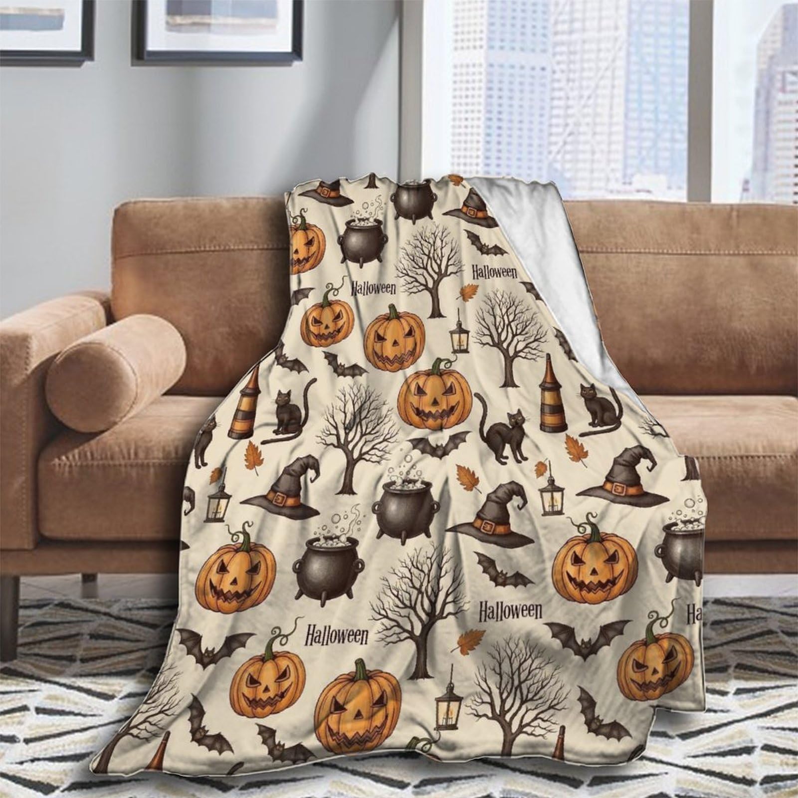 Oudrspo Throw Blanket for Couch Soft Skull and Crossbones Blankets and Throws for Sofa