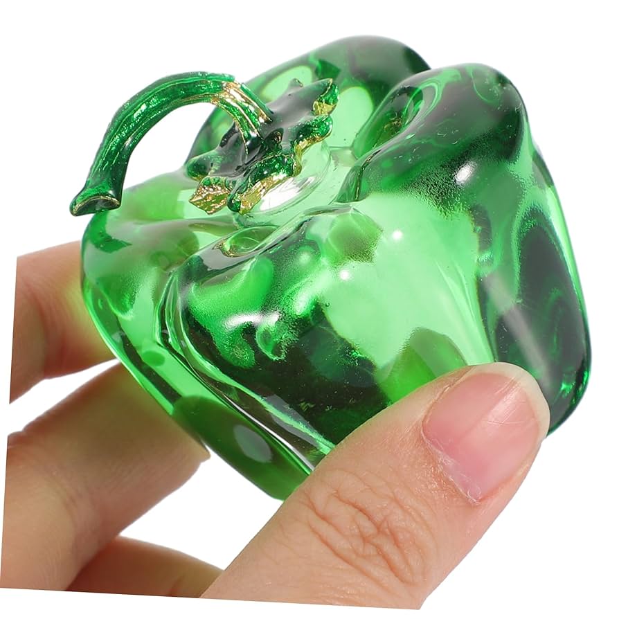 クリスタル野菜と果物　ガラス細工 Amazon.co.jp: CORHAD 水晶ピーマン置物 おしゃれなデスクトップ装飾