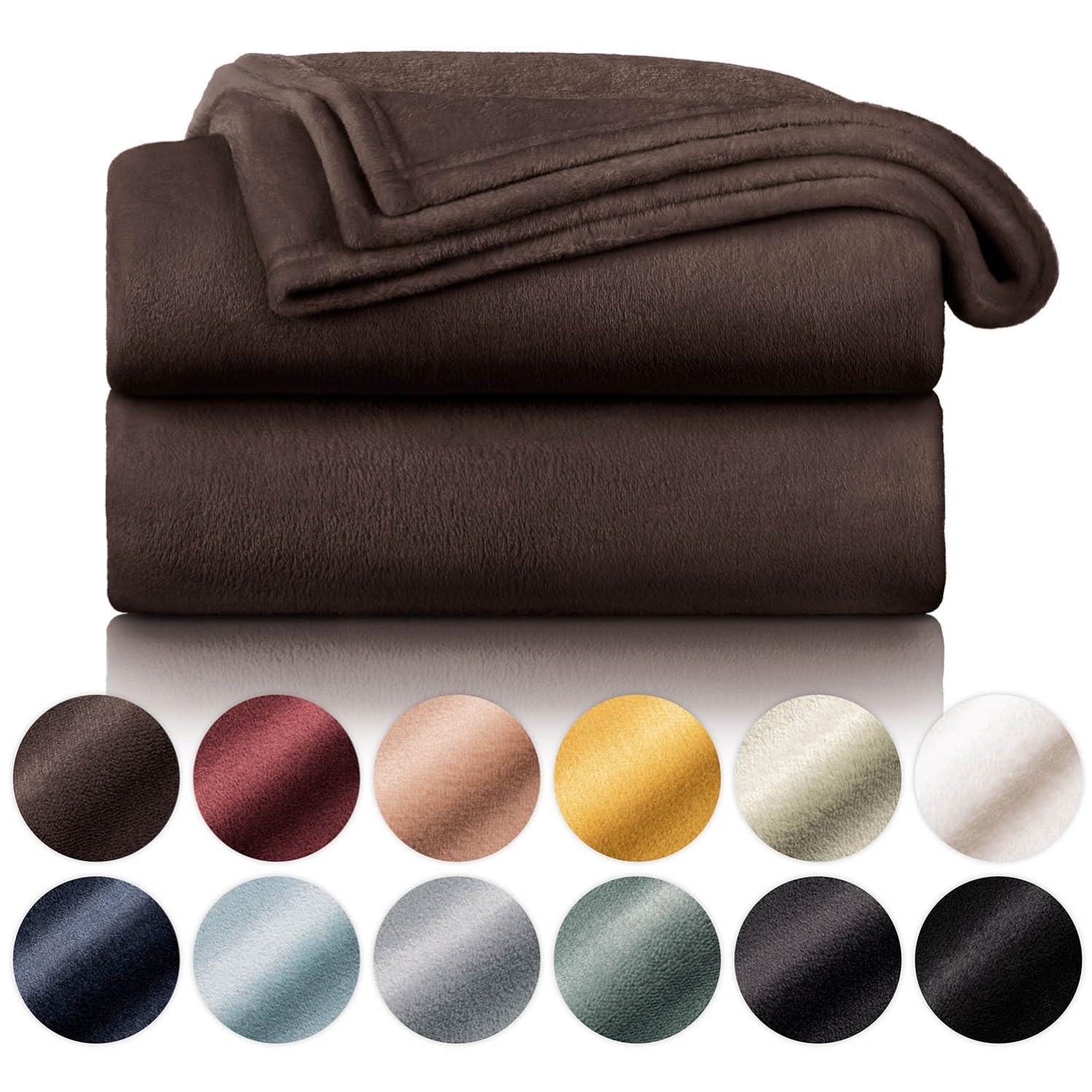 Blumtal Coperta Pile 130x150cm - Coperta Plaid divano super morbida - Coperta Divano certificata OKEO-Tex - coperta per divano - coperta invernale - coperta morbida - plaid singolo pile - in marrone
