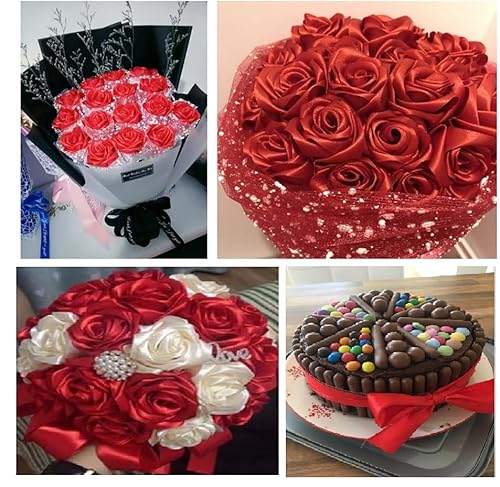 Red Satin Ribbon 50mm Wide 5 Meter Gift Wrap Ribbon, Ribbons for Gift Wrapping, Christmas Ribbon, Gift Wrapping Ribbon for Crafting, Wedding Party Decor - Image 6