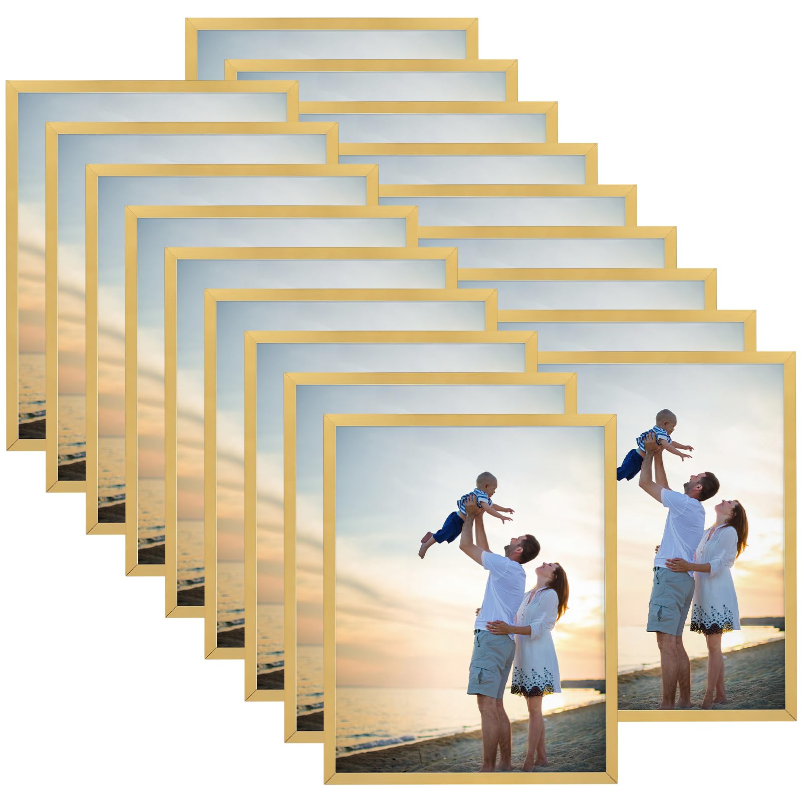Hoikwo Bulk Large Gold Picture Photo Frames 11x14, Set of 18 Gift Family Frames 11 by 14 for Wall Gallery Collage, Office, Living Room, Bedroom, Nursery Room