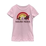 Disney Lion King Hakuna Rainbow Girl's Solid Crew Tee