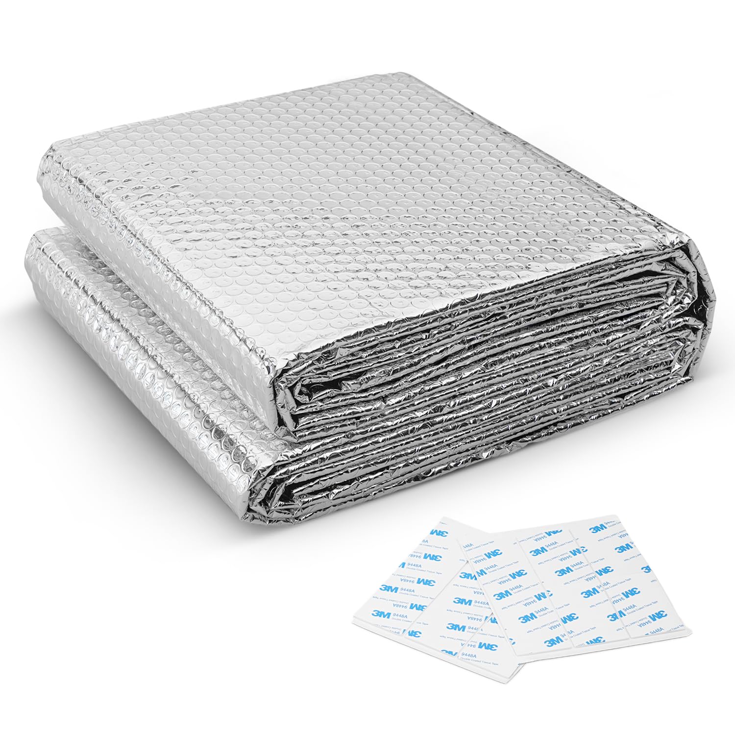 Flatro Silver Radiator Foil Reflector Roll (5M X 60Cm) | 3Mm Bubble Insulation Thick Aluminium Foil For Behind Radiators | Heat Reflecting Panels For Radiators To Save Energy | Comes With 3 Sticky Pads