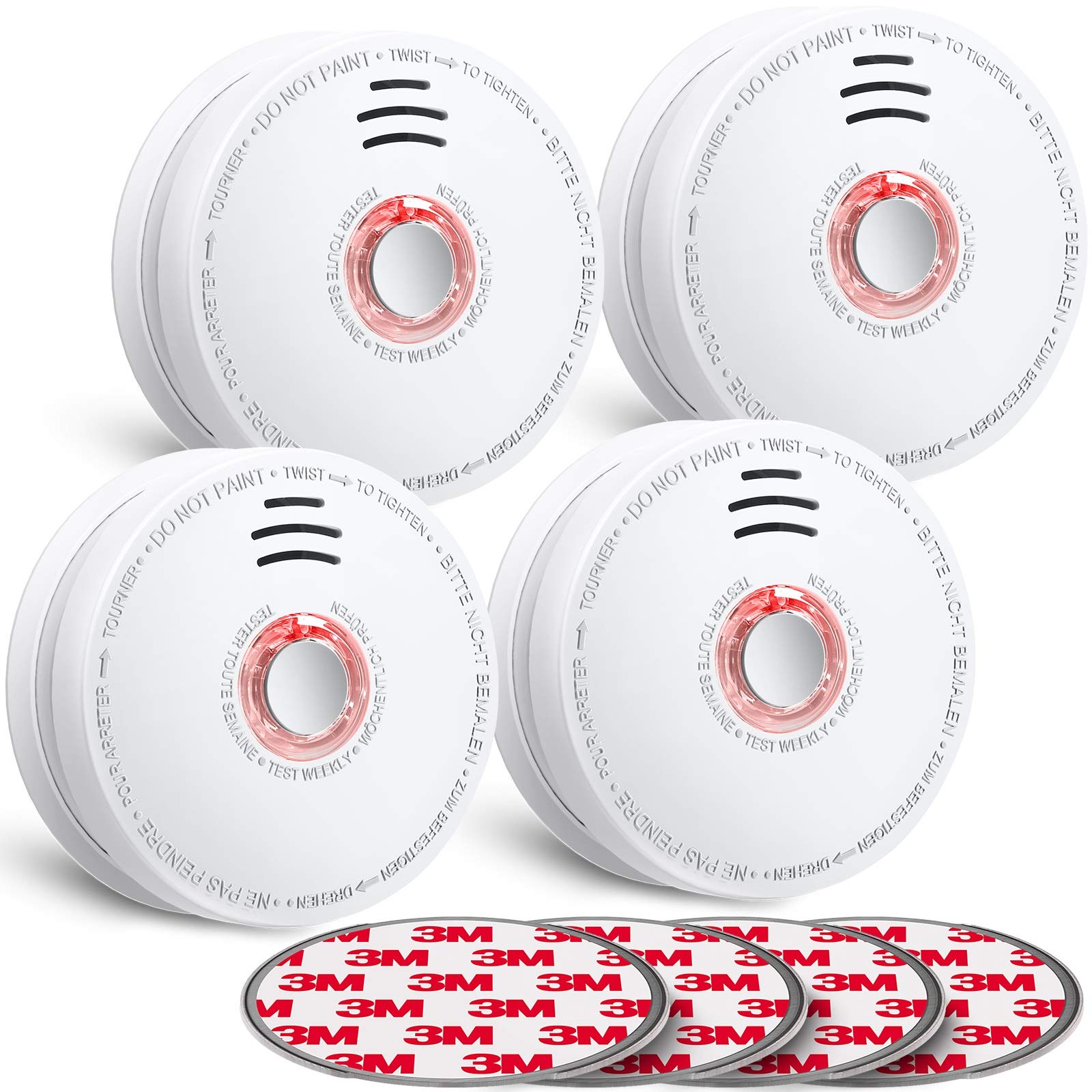 SITERWELL Smoke Detector , Smoke Alarm with Photoelectric Sensor and 9V Battery Operated(Include), 10-Year Life Time Fire ...