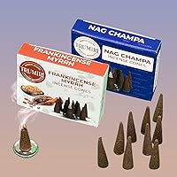 Vista 257 de TRUMIRI Incense Cones - Combo Pack of 20 Cone Incense - 10 Nag Champa + 10 Palo Santo - Insence Cones - Incense Cones Scented - Cone Incense Scents