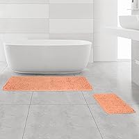 Vista 176 de Yeaban Juego de alfombras de baño verde manzana 2 piezas (20" x 32" y 17" x 24"), tapetes de baño de felpilla gruesa Alfombras de baño absorbentes