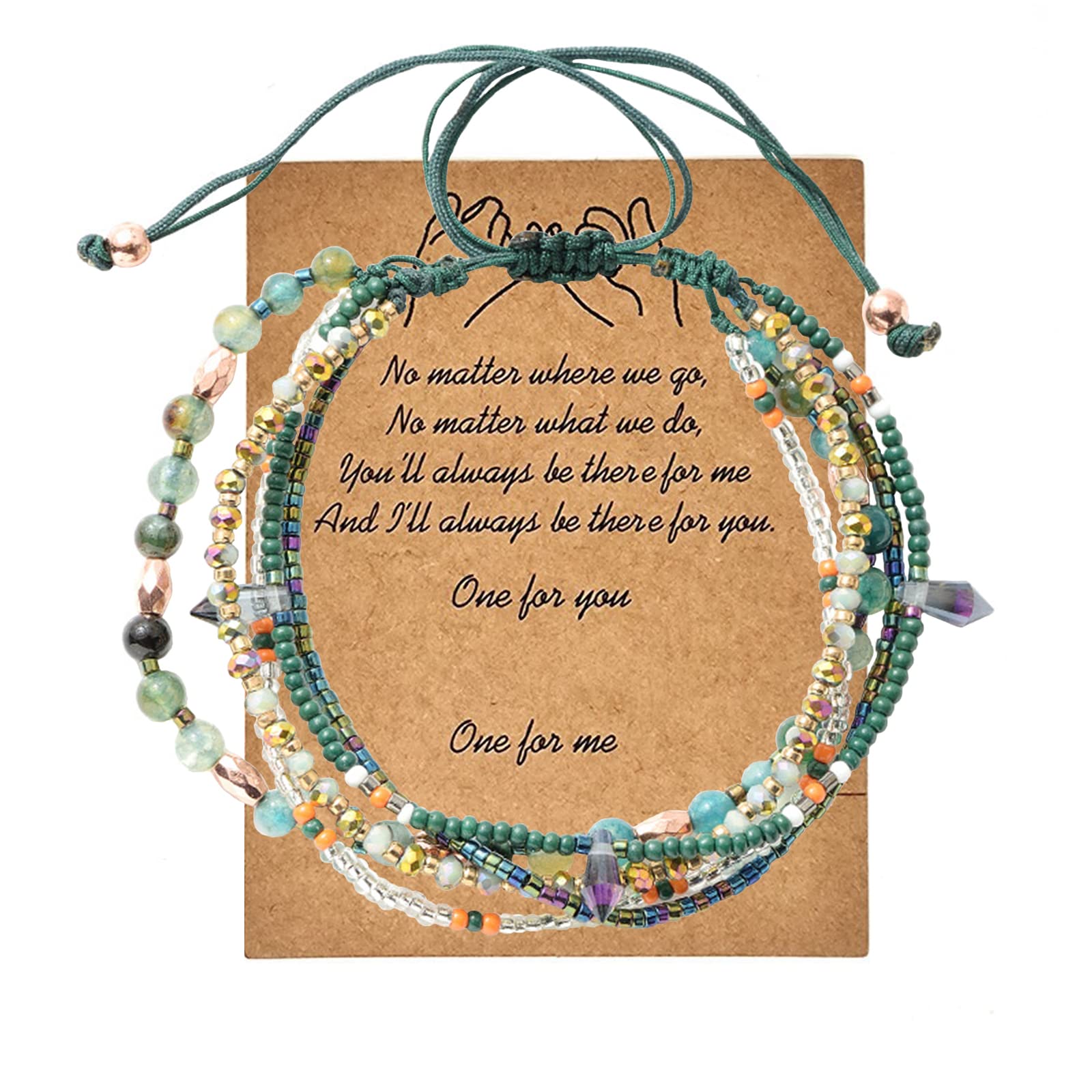 SalirconBoho Anklet Braided Beaded Ankle Bracelets for Women Beach Summer Plus Size Adjustable Draw String for Women