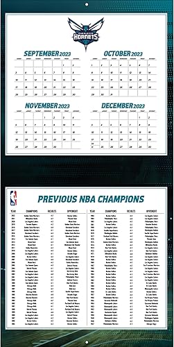 Miniatura 2 de Turner Sports Charlotte Hornets 2024 - Calendario de pared de equipo de 12 x 12 pulgadas (24998011872)