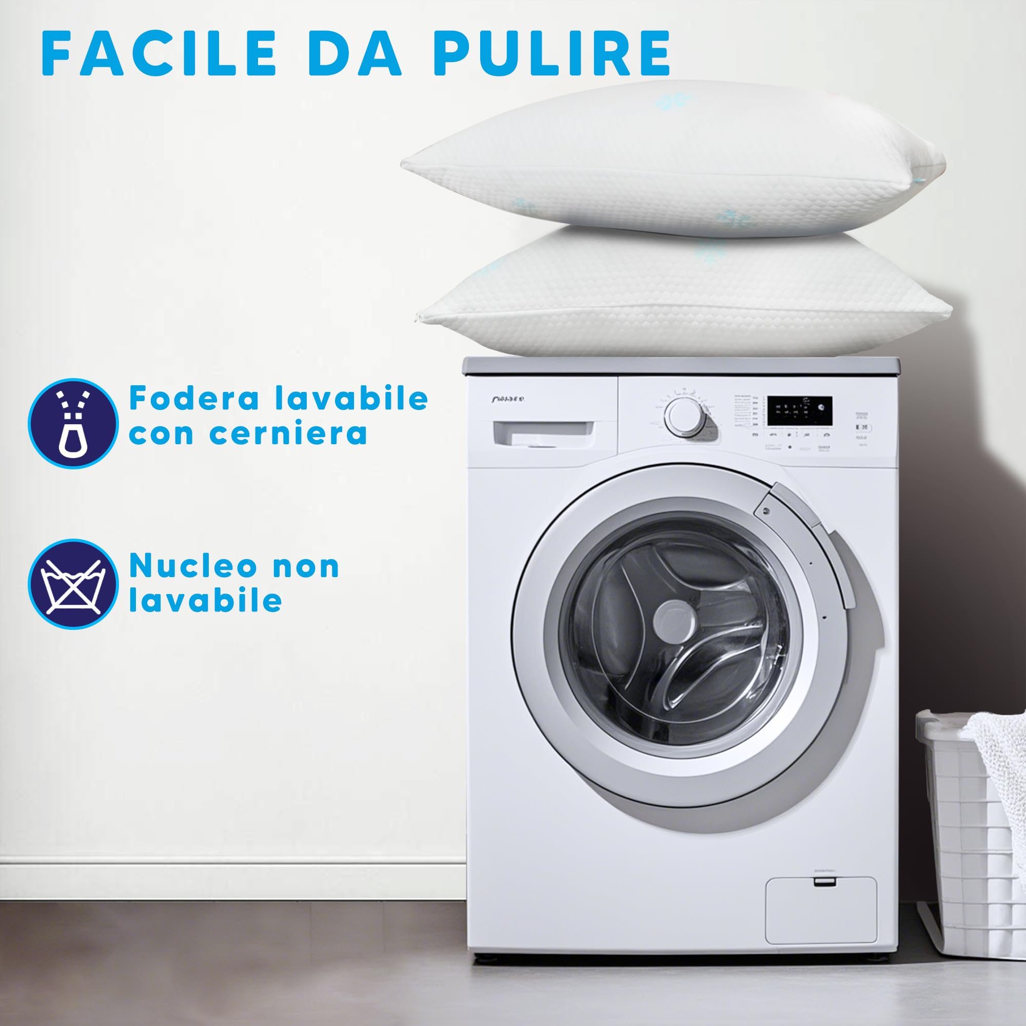 Cuscino Cervicale Memory Foam - Regolabile Cuscino Ortopedico con Schiuma Frantumata per Dormire, Ergonomico Guanciale Letto Supporto Anti Dolore e Antirussamento, 50x70 cm