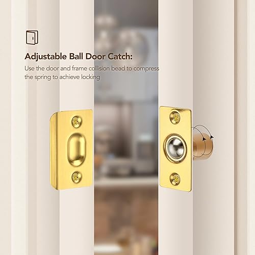 Miniatura 7 de Ravinte Cierre de puerta de bola ajustable, pestillo de puerta con rodamiento de bolas de armario, accesorios de puerta de cierre de unidad fuerte