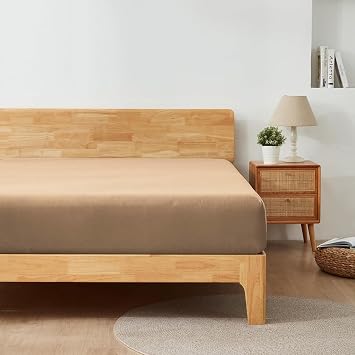 Twin Size Fitted Sheet Only - 12" to 16" Deep Pockets - Ultra Soft & Breathable Bed Sheet - Hotel Quality Mattress Sheets 75" X 39", Beige