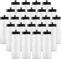 50Strong 24-Pack 22oz BPA-Free Sports Water Bottles - Pull Top Cap, Made in USA, Top Rack Dishwasher Safe Bulk for Teams