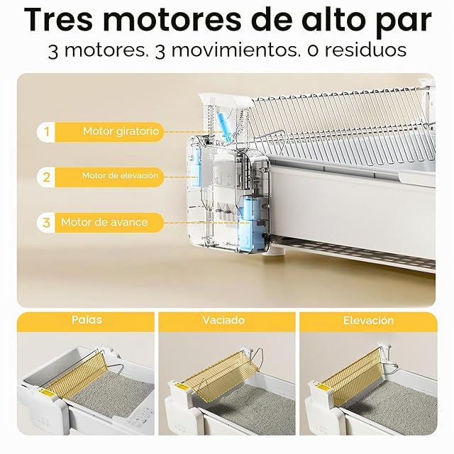 Foto 5 de 8 de UBPET C31 Arenero Gatos Autolimpiable, Arenero Autolimpiable Abierto con Control por App, Desodorizador