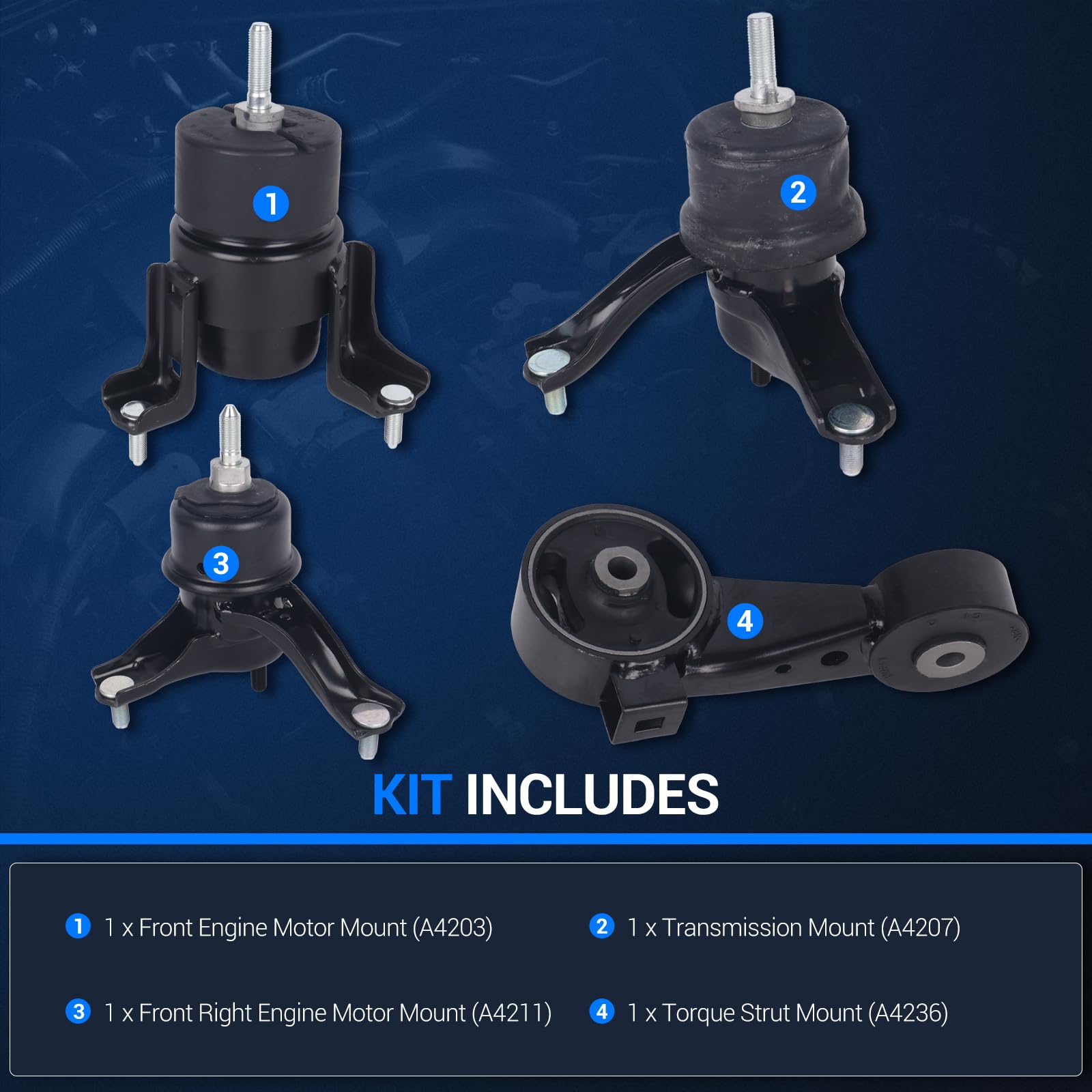 コム Soporte De Motor Front Wheel Hub Repair Kit - Compatible With 2004