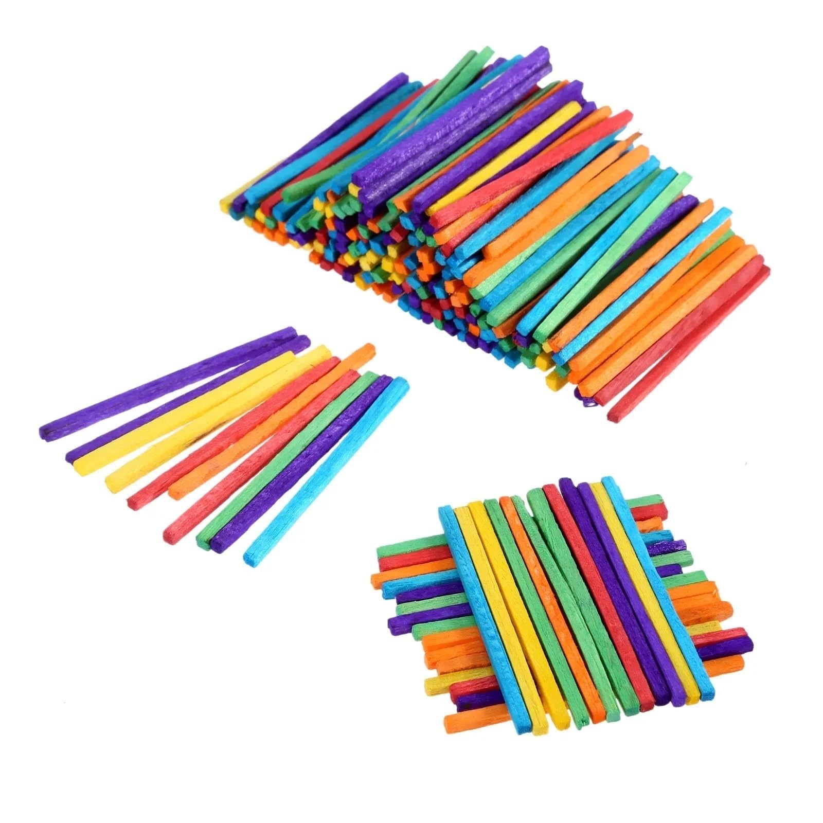 Bâtonnets en Bois Faits Main, 500 bâtonnets en Bois colorés, allumettes, Puzzle, Apprentissage des mathématiques, Loisirs créatifs