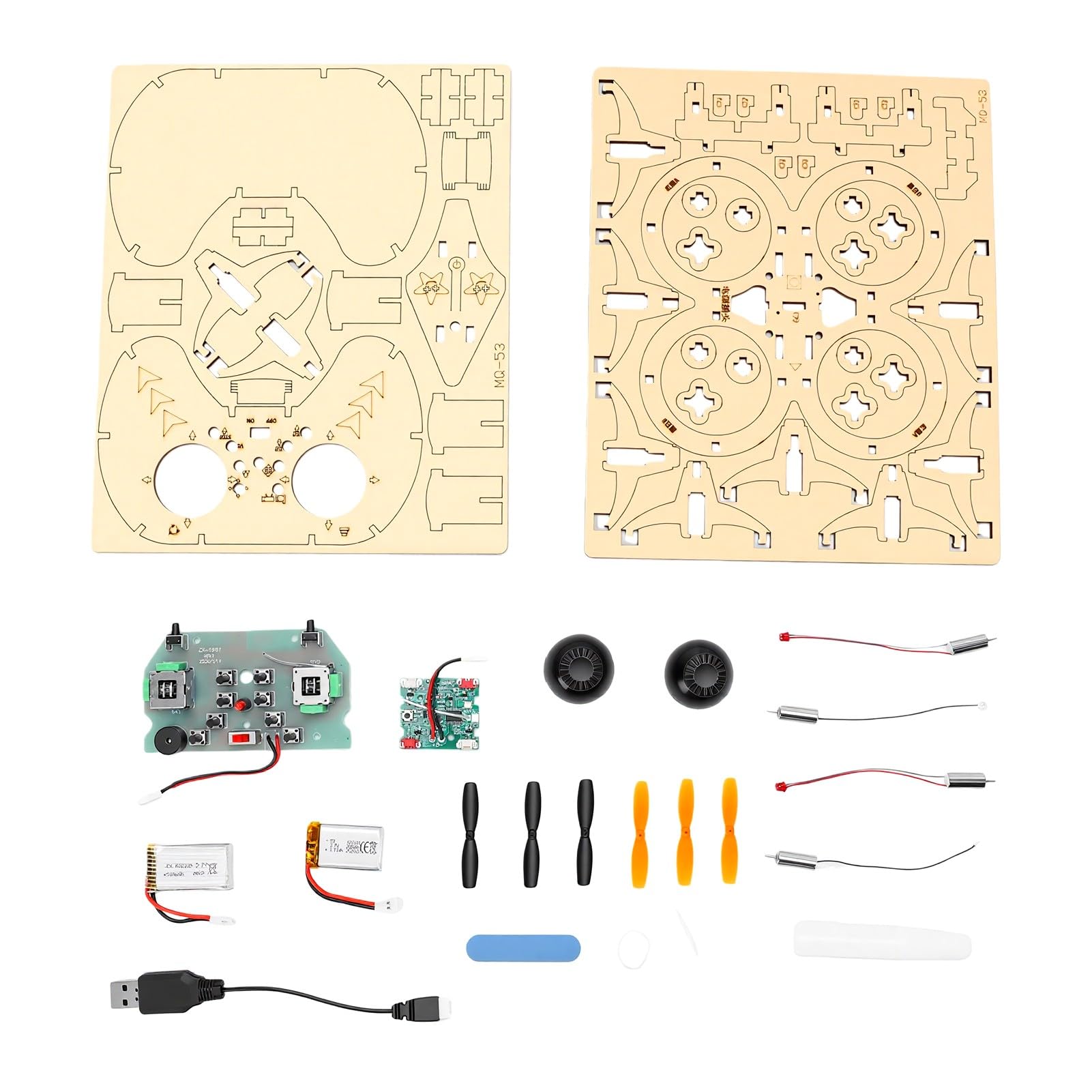 Sxhlseller Kit Modello di Drone RC in Legno per Adolescenti e Adulti, Set di Blocchi di Quadricottero in Legno di Faggio con Telecomando e Apprendimento STEM
