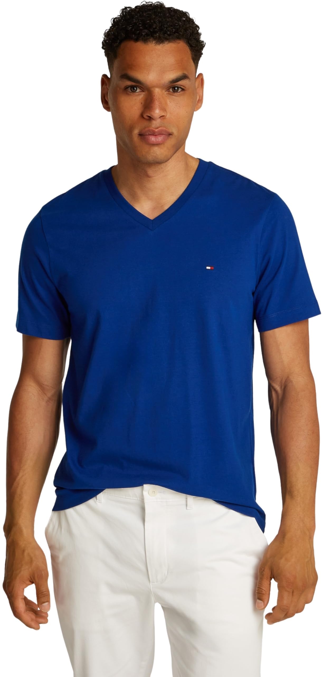 Tommy Hilfiger Uomo T-Shirt Maniche Corte Essential Tee con Scollo a V