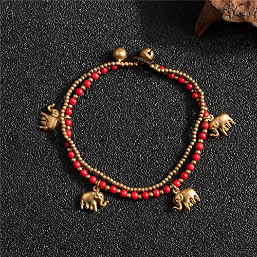 Image of kelistom Bohemian Ankle Bracelets for Women Handmade Natural Stone Beaded Chain Anklet