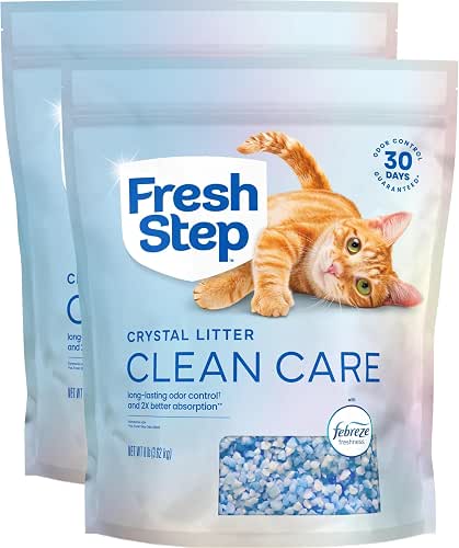 Fresh Step Clean Care Crystal Cat Litter, Lightweight with Febreze
