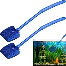 TDDL 2 Pieces Fish Tank Cleaning Sponge Aquarium Brush Aquarium Cleaning Sponge Aquarium Scraper Cleaning Brush with Long Handle